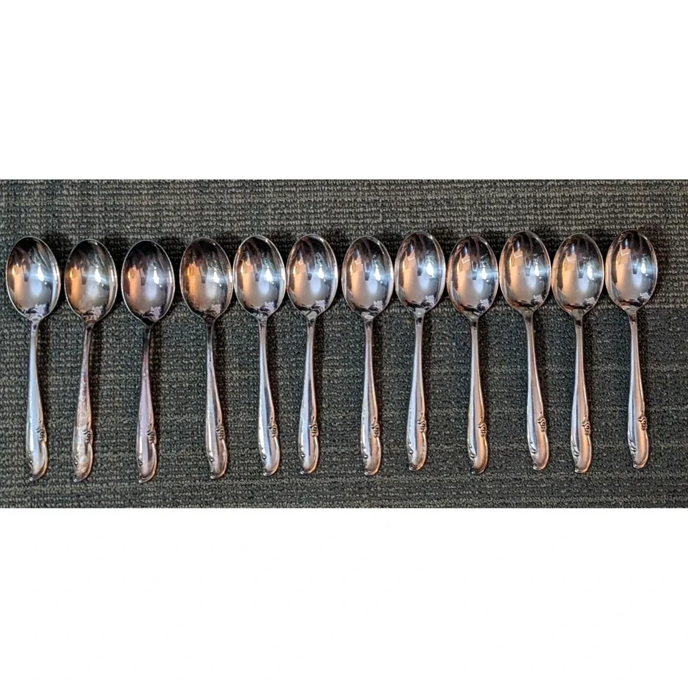 William Rogers & Co Allure Teatime Silverplate 45 pc Lot Flatware Extra Plate